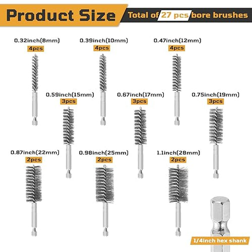BoreClean™ Drill Wire Brush Set